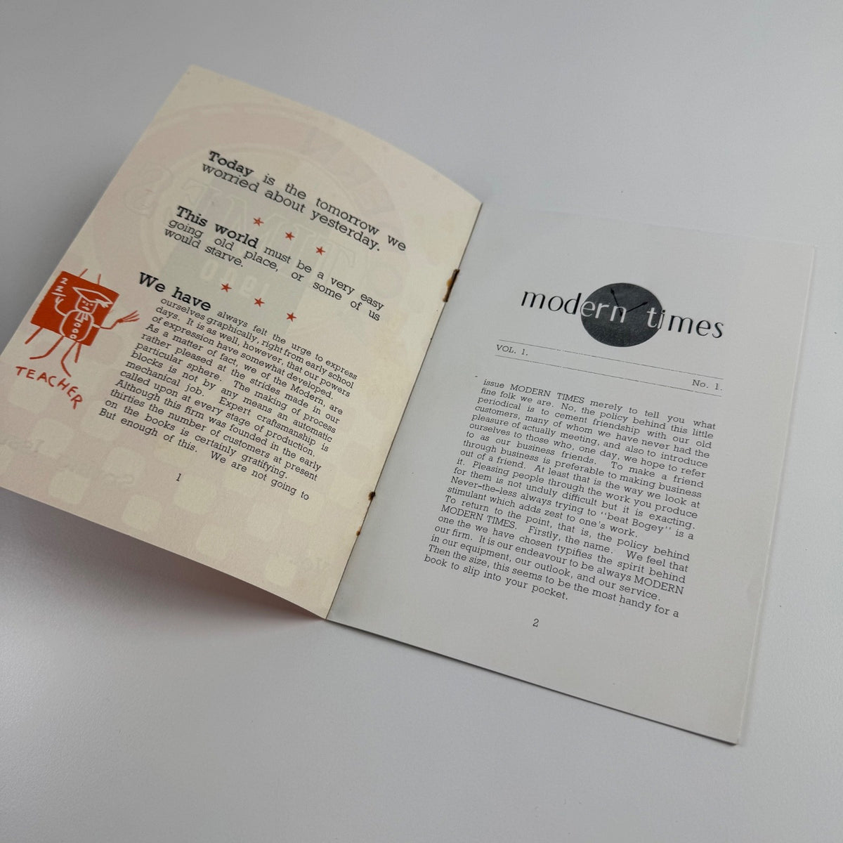 Modern Engraving Co brochure. Modern Times, 1940, Vol. 1 Spring Issue