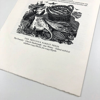 Prospectus for Newhaven Dieppe. Recollections and some History of the Town of Dieppe by Frank Martin with wood engravings by Frank Martin | The Previous Parrot Press c.1986