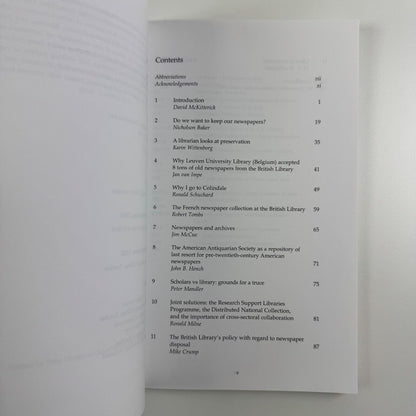 Do we want to keep our newspapers? Edited by David McKitterick. Kings College London, Office for Humanities Communication Publication 15, 2002