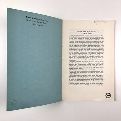 Harlinger goud-en zilversmeden | Ir. F. E. van Ruyven De Vrije Fries 1960
