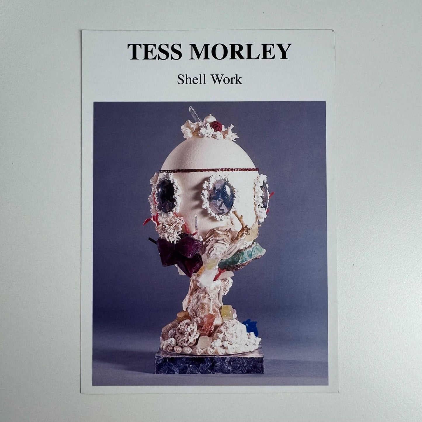 Promotional card for Tess Morley. Shell Work | The Barnsdale Gallery 2005