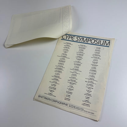 Type Symposium. The role of the trade typesetter in USA Whittaker/Compugraphic