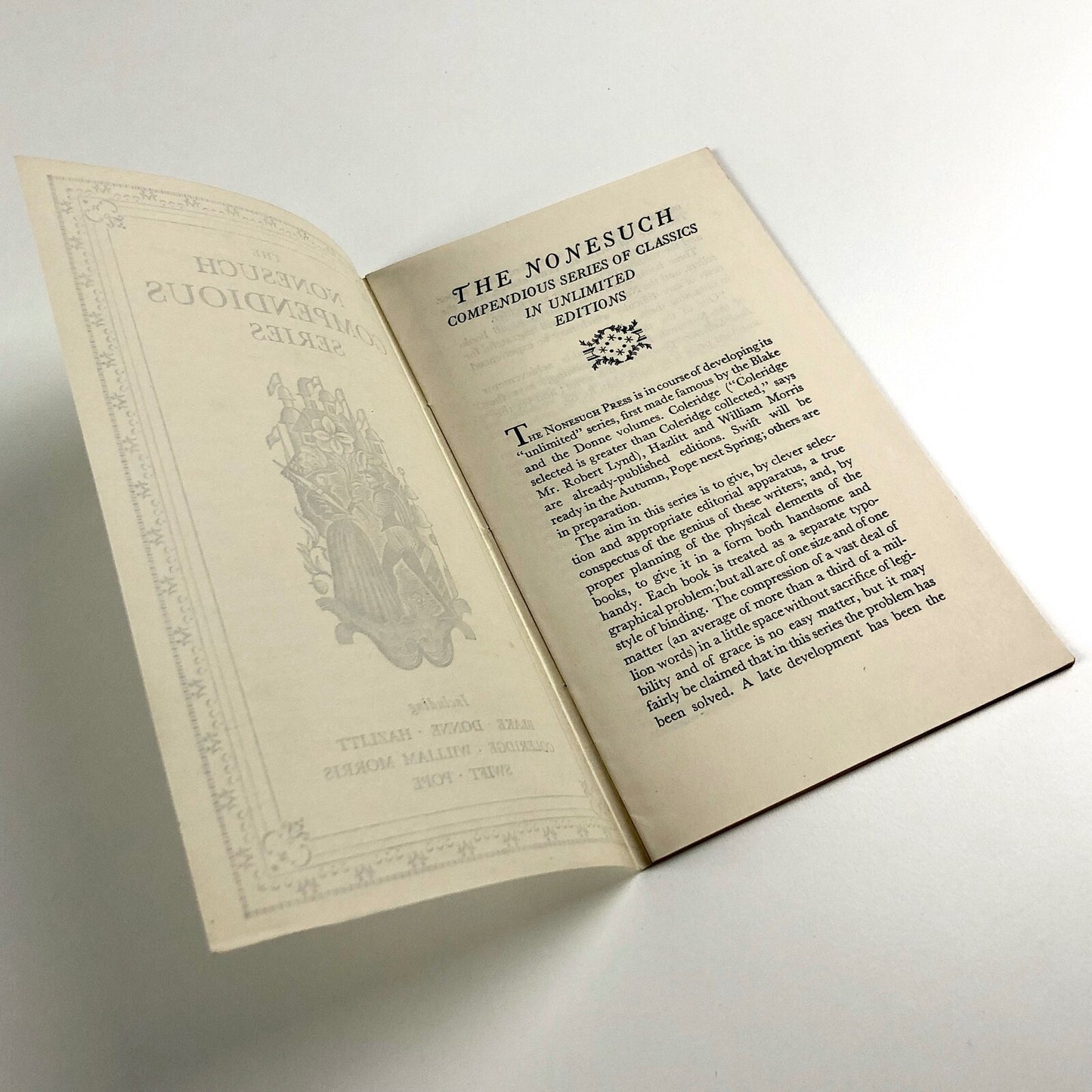 The Nonesuch Compendious Series of Classics | Undated promotional leaflet