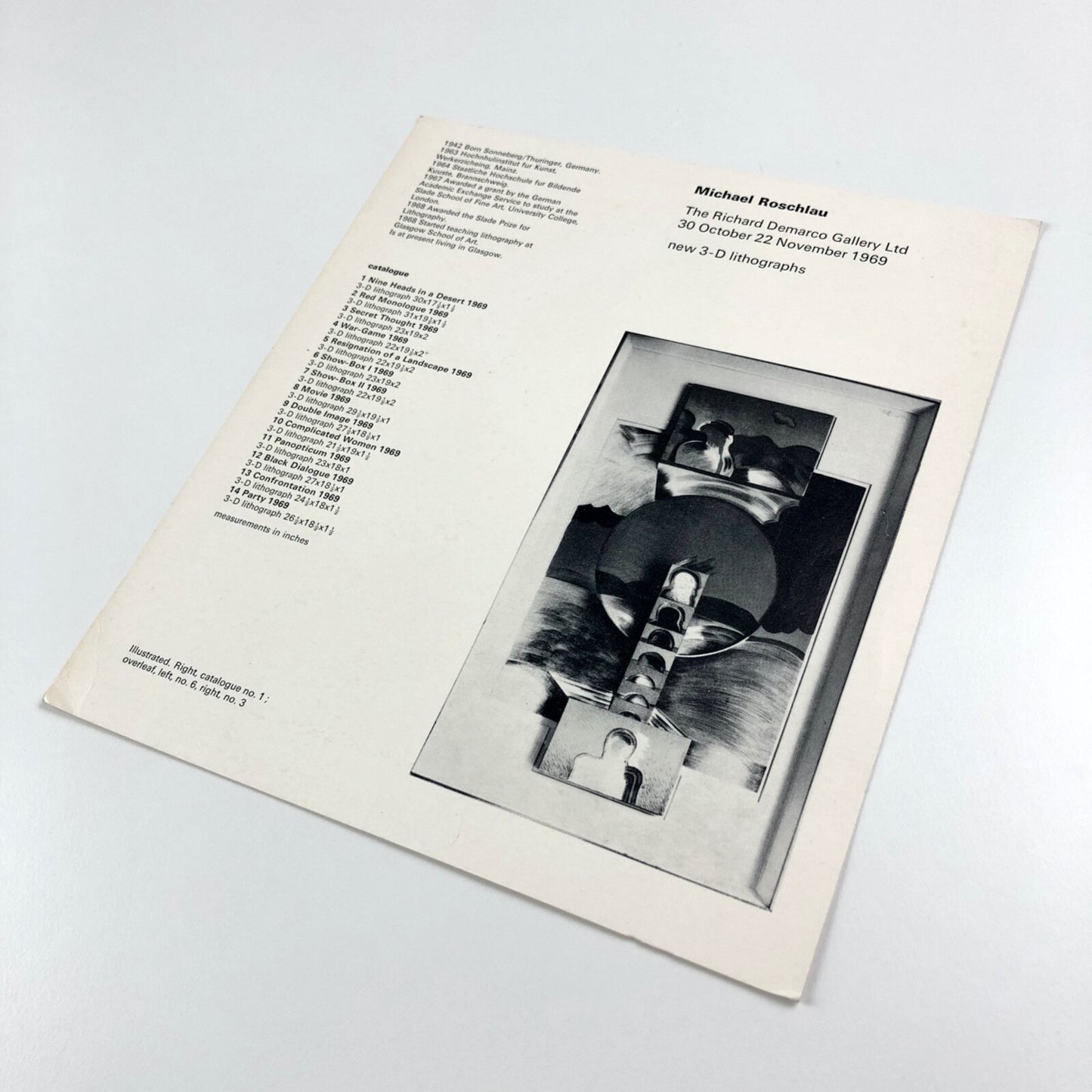 Michael Roschlau | The Richard Demarco Gallery 1969 promotional card