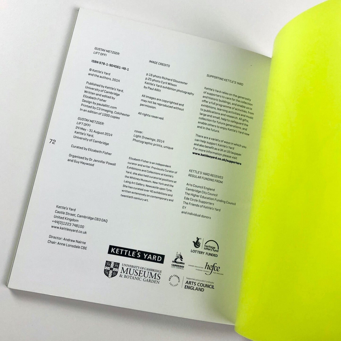Gustav Metzger. Lift off! | Kettle's Yard, Cambridge exhibition catalogue, 2014