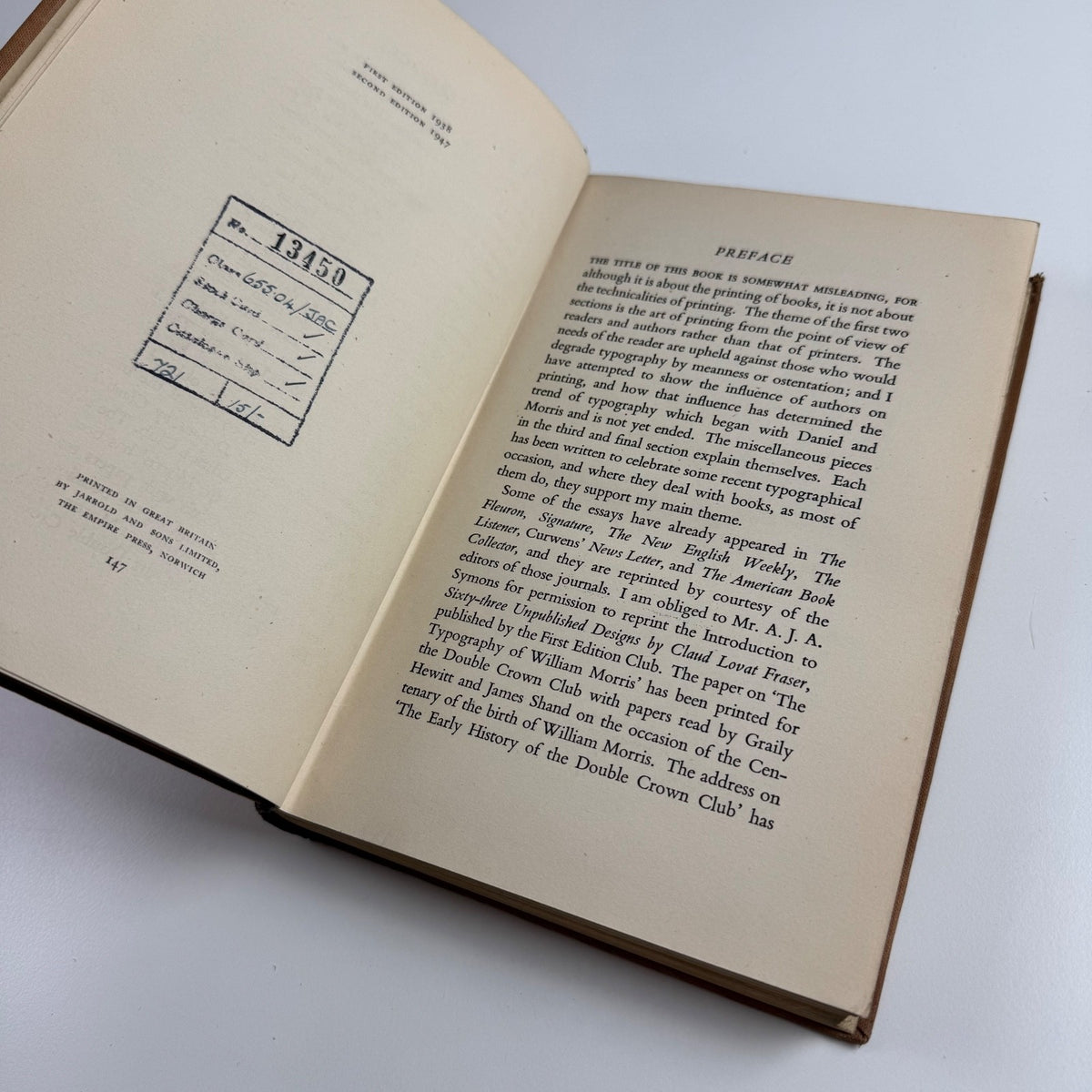 The Printing of Books by Holbrook Jackson | Cassell, 2nd edition 1947