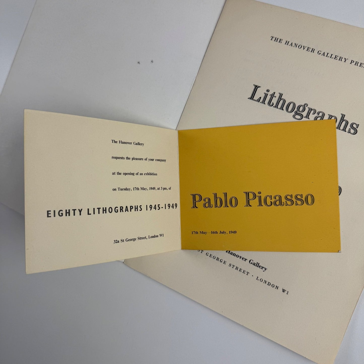 Lithographs by Pablo Picasso 1945-1949 The Hanover Gallery, London, 1949 + private view invitation