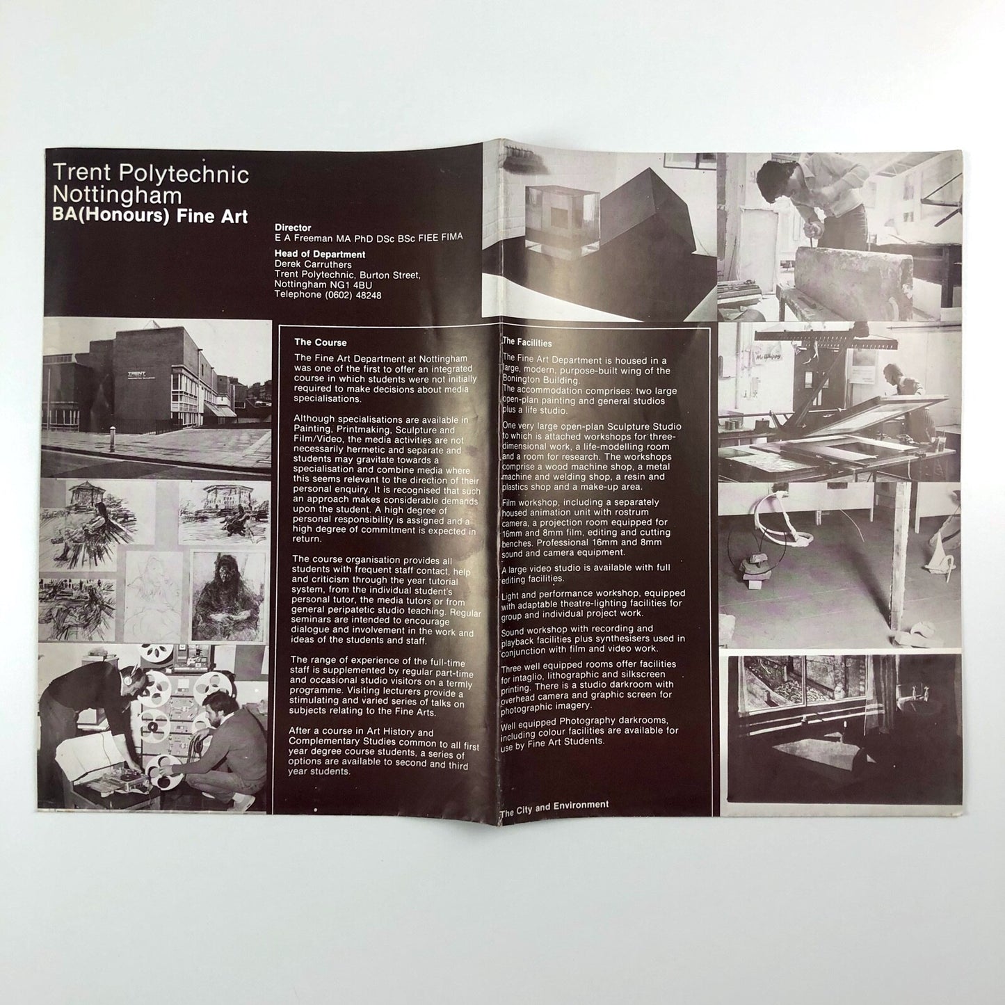 Trent Polytechnic Nottingham BA (Hons) Fine Art | Fold-out leaflet | Presumed late 1970s/early 1980s