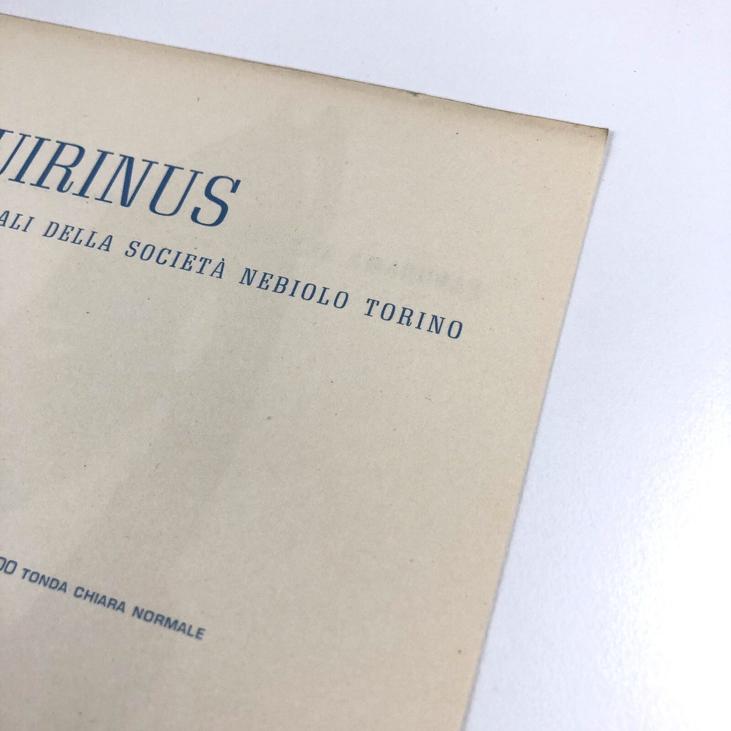Type specimen sheet | Quirinus | Design by Alessandro Butti | Societá Nebiolo, undated