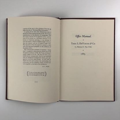 Manual of Printing Office Practice | Theodore L. De Vinne – 1978 reprint