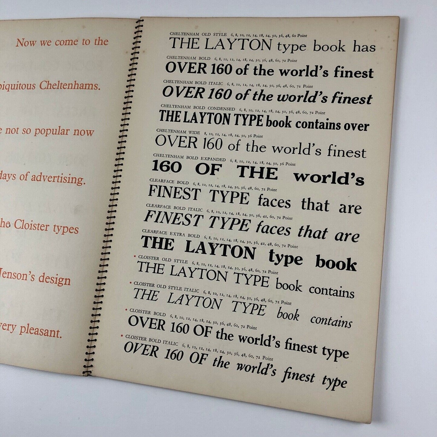 A Synopsis of Type Faces in Use at Laytons | Type specimen book, 1930s?