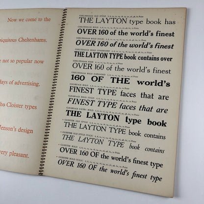 A Synopsis of Type Faces in Use at Laytons | Type specimen book, 1930s?