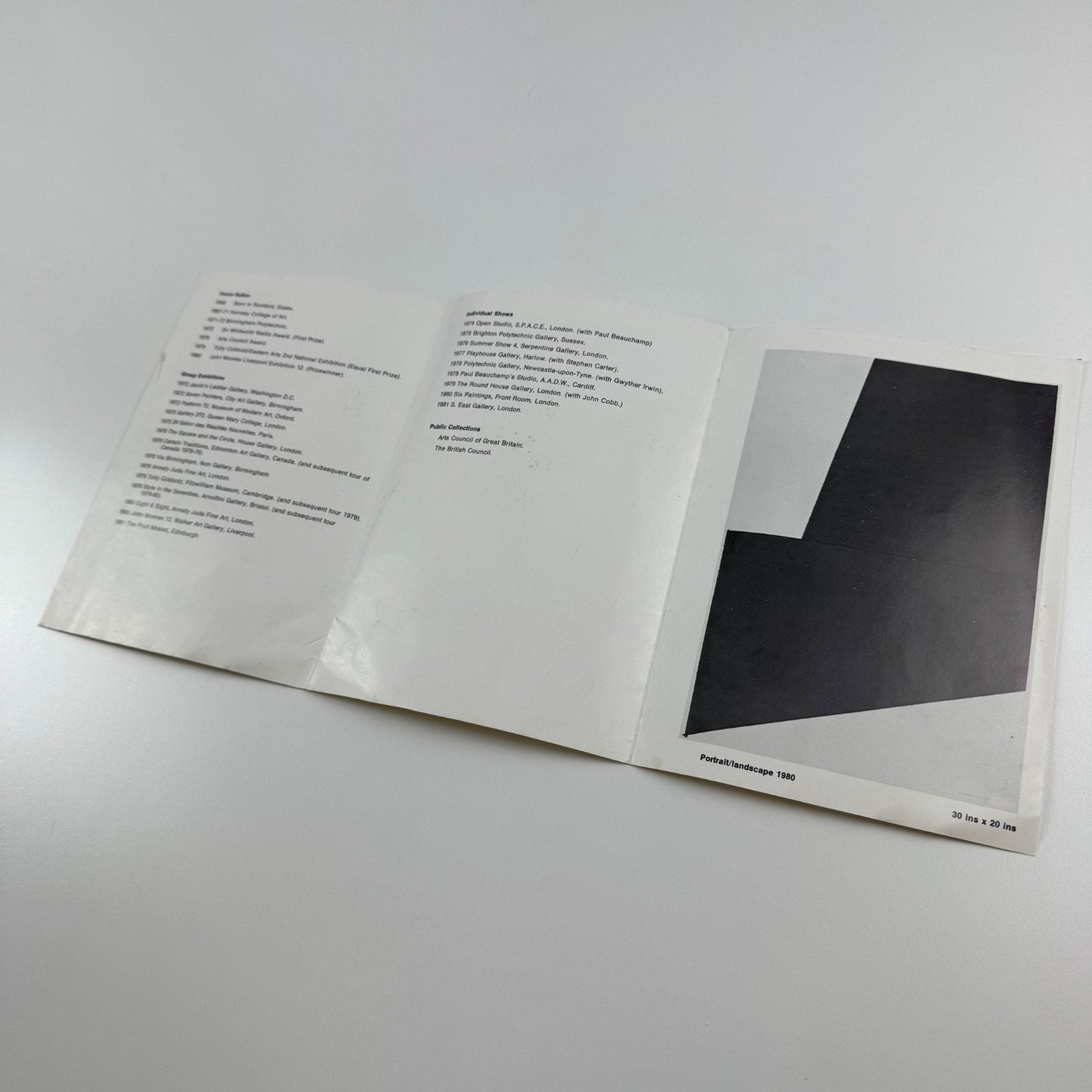 Folding card for Trevor Sutton | S. East Gallery, London, 1981
