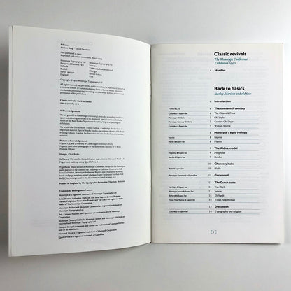 Classic Revivals – Monotype Conference Exhibition, 1992 | Stanley Morison, Chris Burke