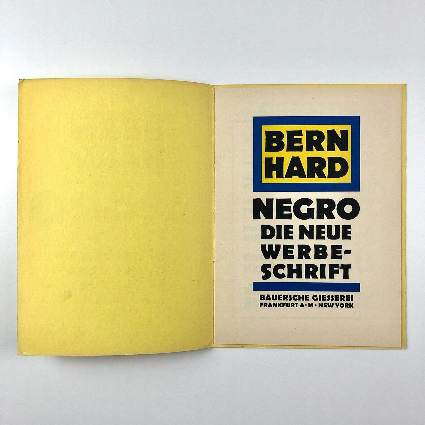 1930 Lucian Bernhard Negro type specimen booklet | Bauersche Giesserei 1930