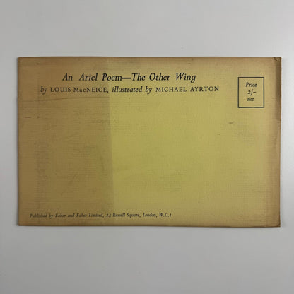 An Ariel Poem - The Other Wing by Louis MacNeice illustrated by Michael Ayrton, 1954 unopened envelope
