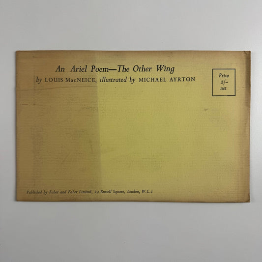 An Ariel Poem - The Other Wing by Louis MacNeice illustrated by Michael Ayrton, 1954 unopened envelope