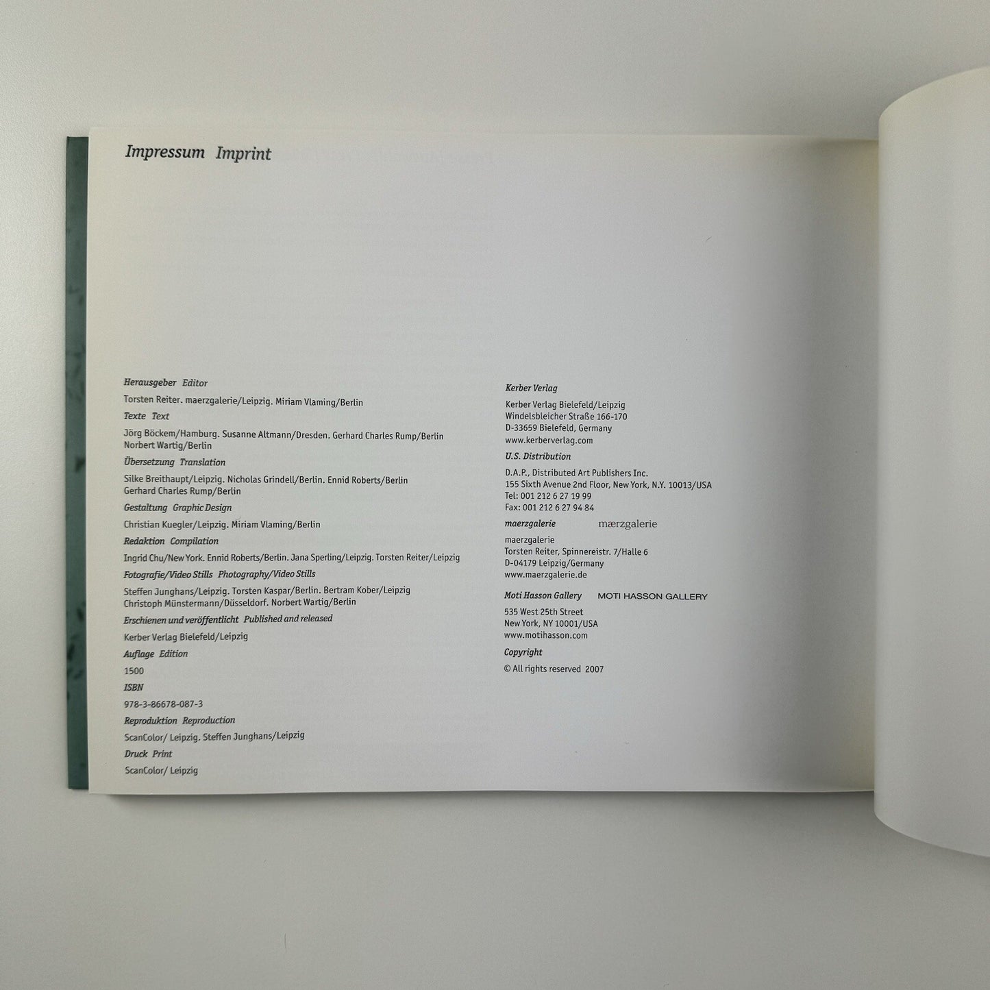 Miriam Vlaming. Vormorgen | Kerber, 2007 catalogue