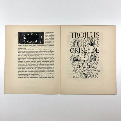 The Golden Cockerel Press – leaflet article printed for The Colophon, July 1931 | Engravings by Robert Gibbings