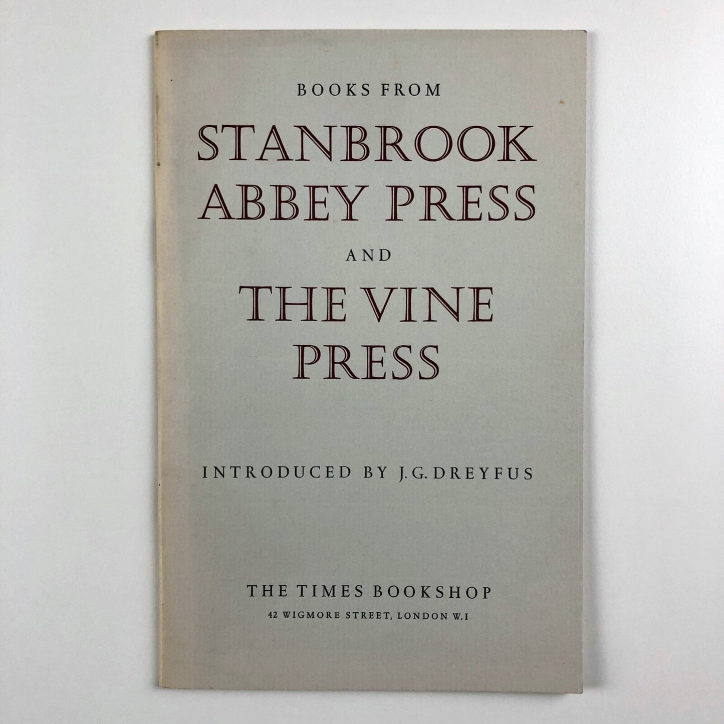 Books from Stanbrook Abbey Press and The Vine Press | The Times Bookshop, 1965