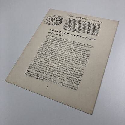 Supplement to The Sun, No. 13 Winter 1954/5 | Dreams or Nightmares? Eric de Maré