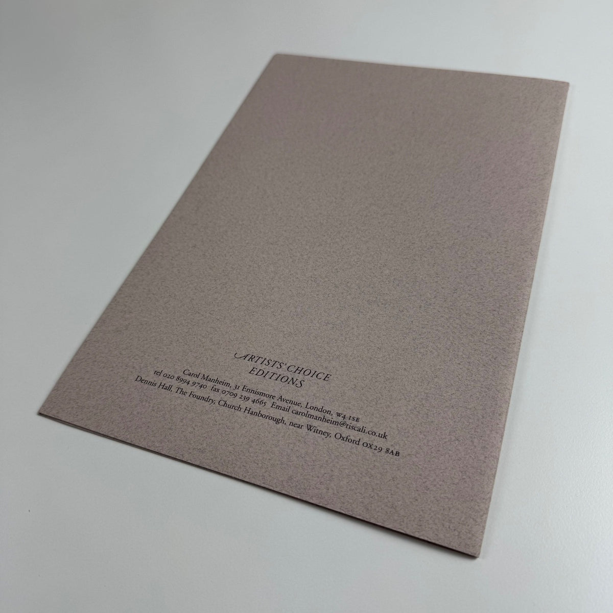 Folder with prospectus and order forms for Artists' Choice Editions. c.2003