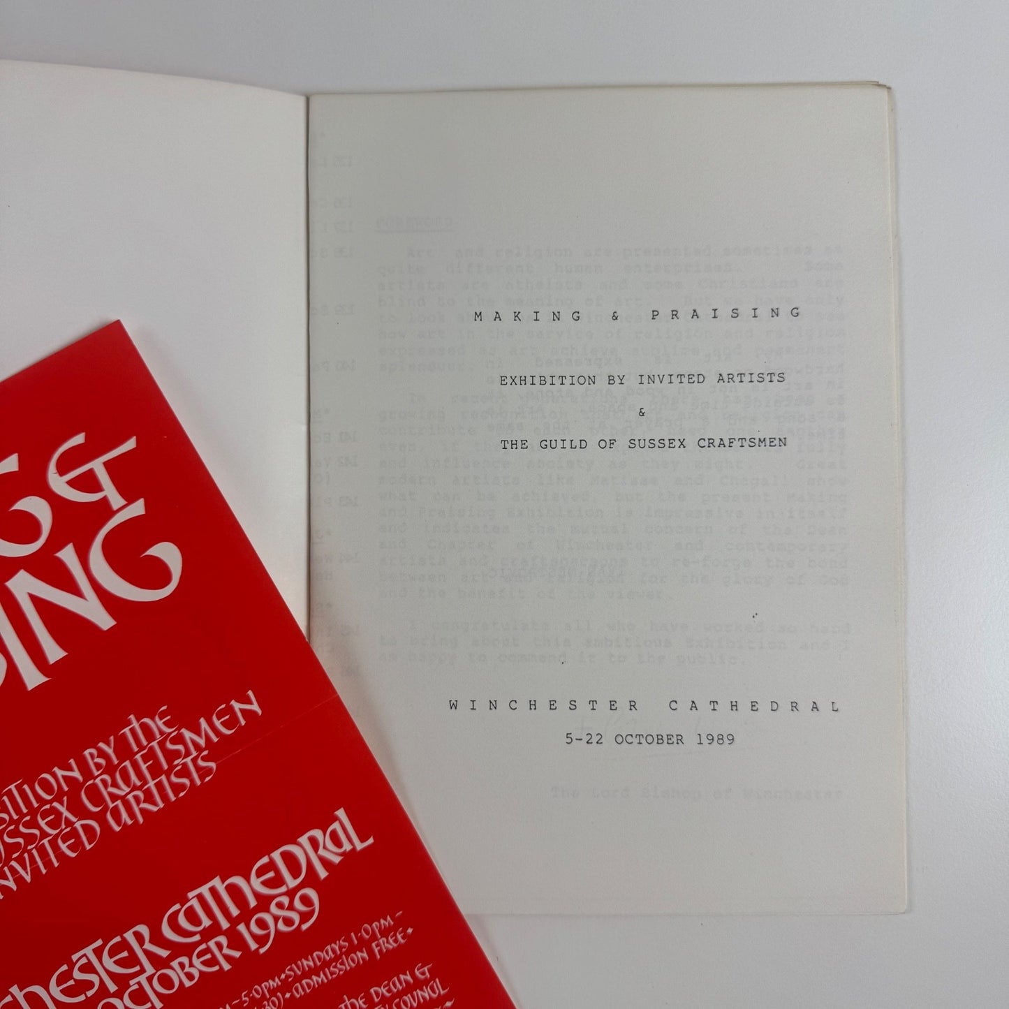 Making & Praising Guild of Sussex Craftsmen Winchester Cathedral 1989