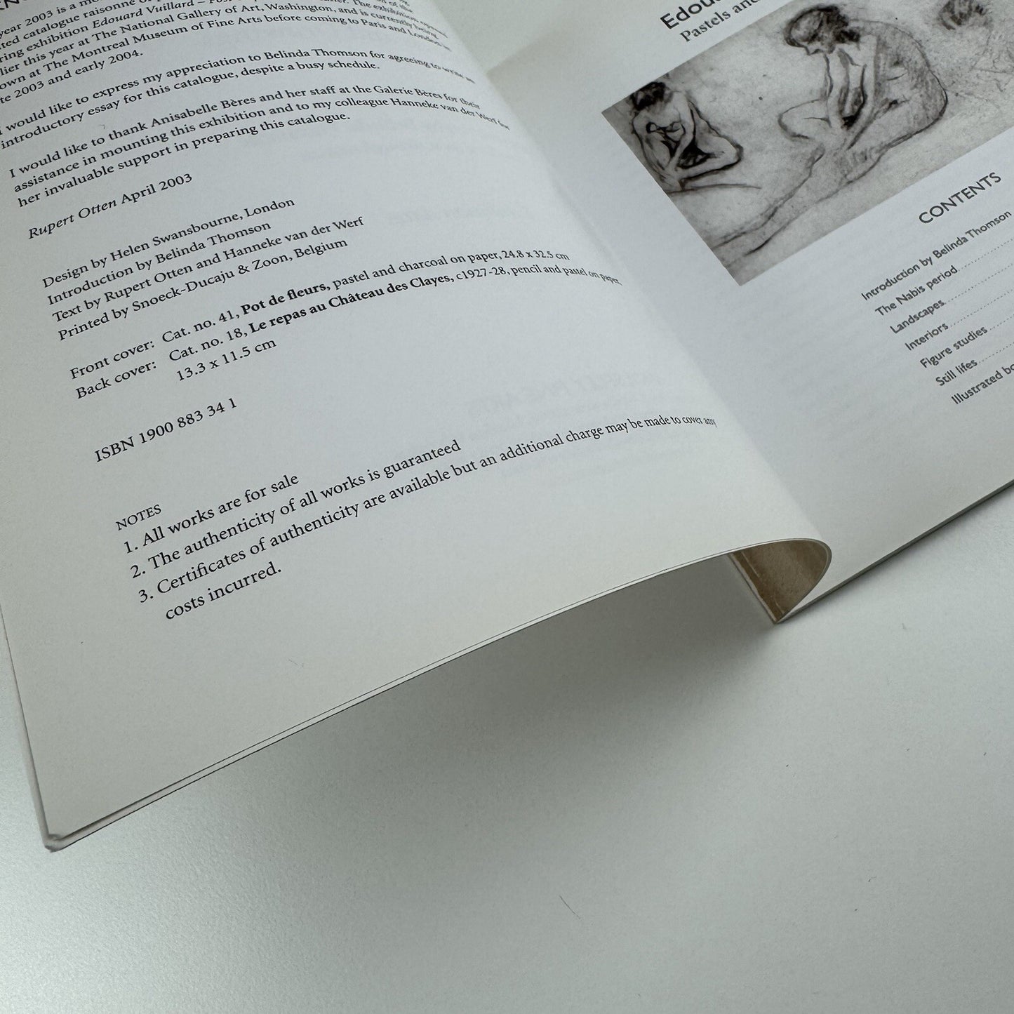Edouard Vuillard. Pastels and Drawings | Wolseley Fine Art catalogue, 2003