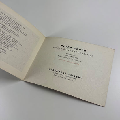 Private view invite Peter Booth Works on Paper | Albermarle Gallery 1988