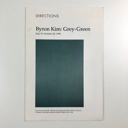 Byron Kim: Grey-Green | Hirshhorn Museum, Smithsonian Institution, 1996 exhibition leaflet