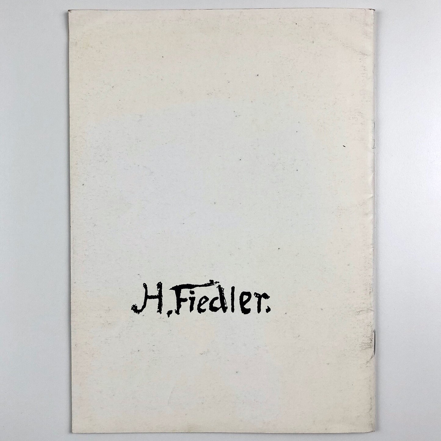H. Fiedler | Stedelijk Museum exhibition catalogue | Cat. no. 315, 1962
