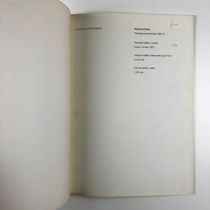 Bernard Cohen Paintings and drawings 1959-71 | Arts Council catalogue, 1972