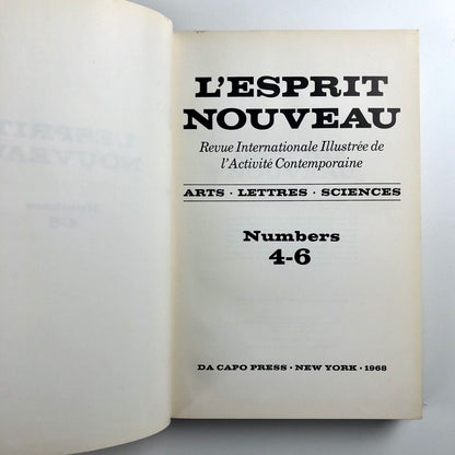 L'Esprit Nouveau – Numbers 4-6 Da Capo, New York | Reprinted facsimile edition, 1968