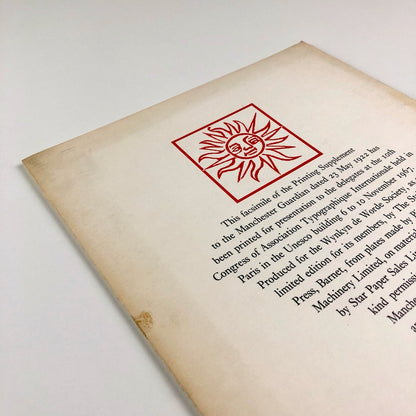 Printing Supplement – reproduction from 1922 Manchester Guardian, 1967 ATypI