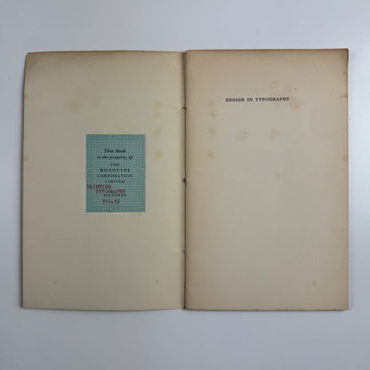 Design in Typography by John C. Tarr | Phoenix House Ltd, London, 1951