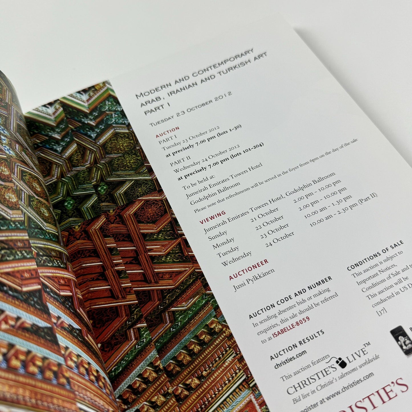 Modern & Contemporary Arab, Iranian & Turkish Art Part I Christie's Dubai 2012 sale reference 8059