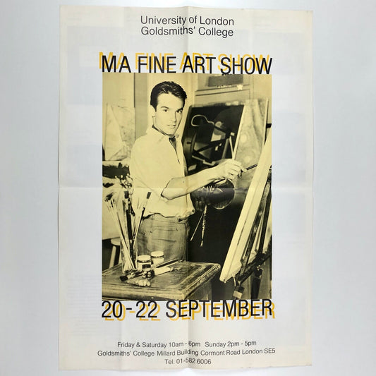 Goldsmiths’ College –  MA Fine Art poster | Antony Wilson, Mark Wallinger, 1985?