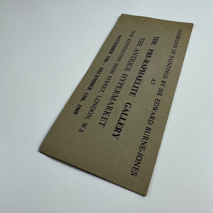 Leaflet for the exhibition Paintings by Sir Edward Burne-Jones | Pre-Raphaelite Gallery, Antique Hypermarket, London 1969
