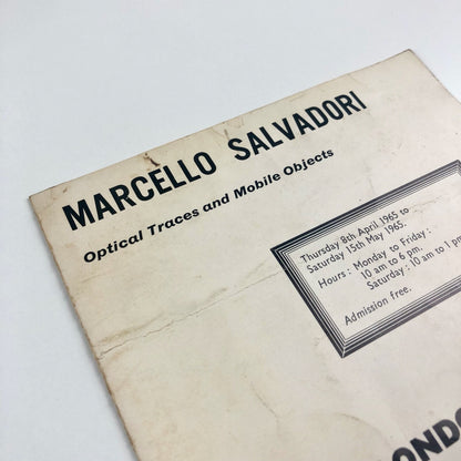 Marcello Salvadori. Optical Traces and Mobile Objects | Signals London, 1965 exhibition card
