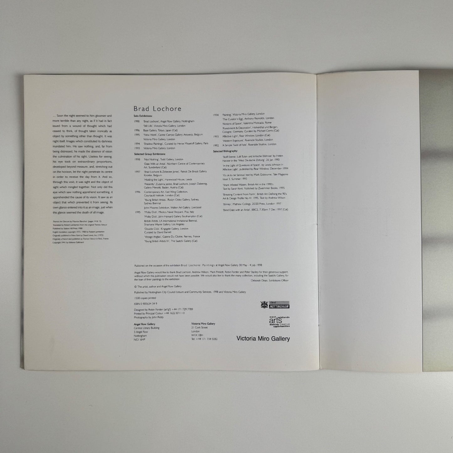 Brad Lochore. Paintings | Angel Row Gallery / Victoria Miro Gallery, 1998