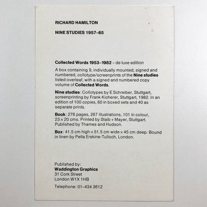 Richard Hamilton: Nine Studies 1957–65 | Exhibition leaflet, Waddington Graphics
