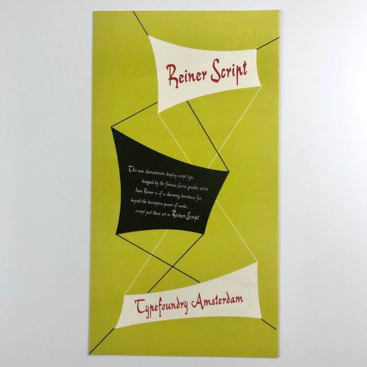 Type specimen leaflet 'Reiner Script' - Typefoundry Amsterdam | type design by Imre Reiner, undated, c. 1955