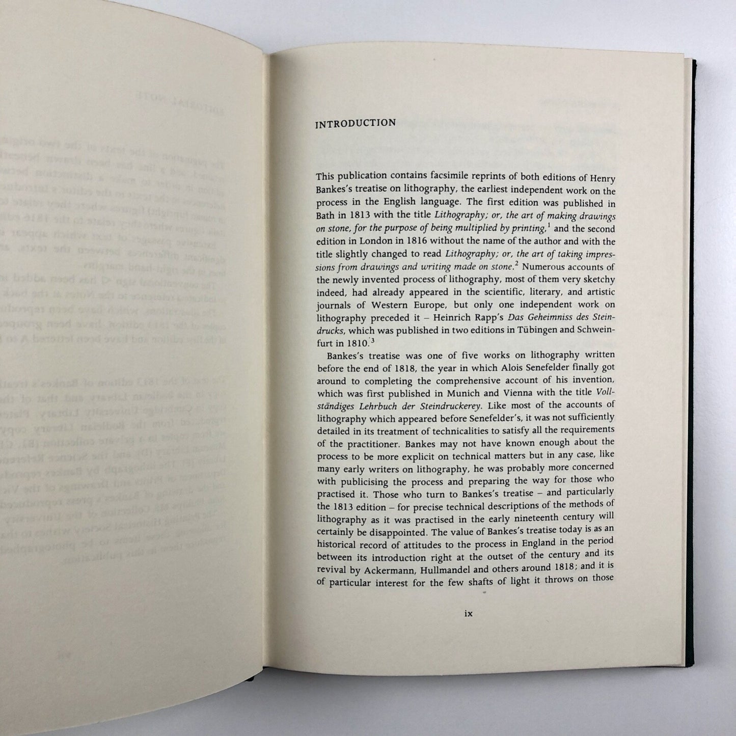 Henry Banke’s treatise on Lithography | Introduction by Michael Twyman | Printing Historical Society, 1976