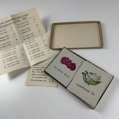 No 10 The Greengrocer's Shop educational maths toy | E.J. Arnold c.1950s – 86 cards