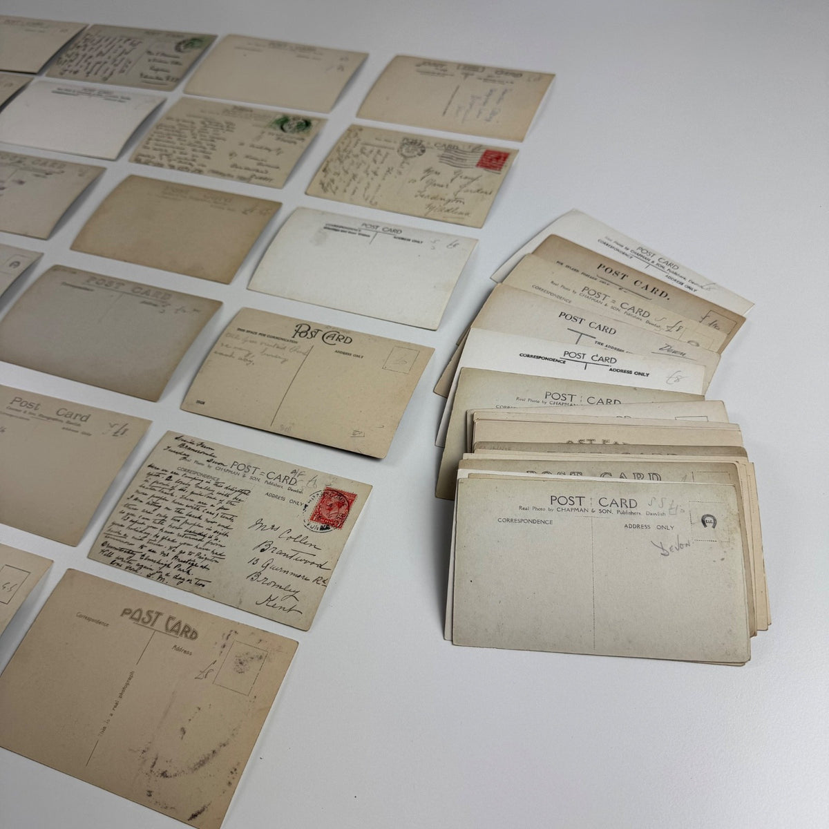 Collection of 54 black and white RP postcards of Branscombe Devon one lot