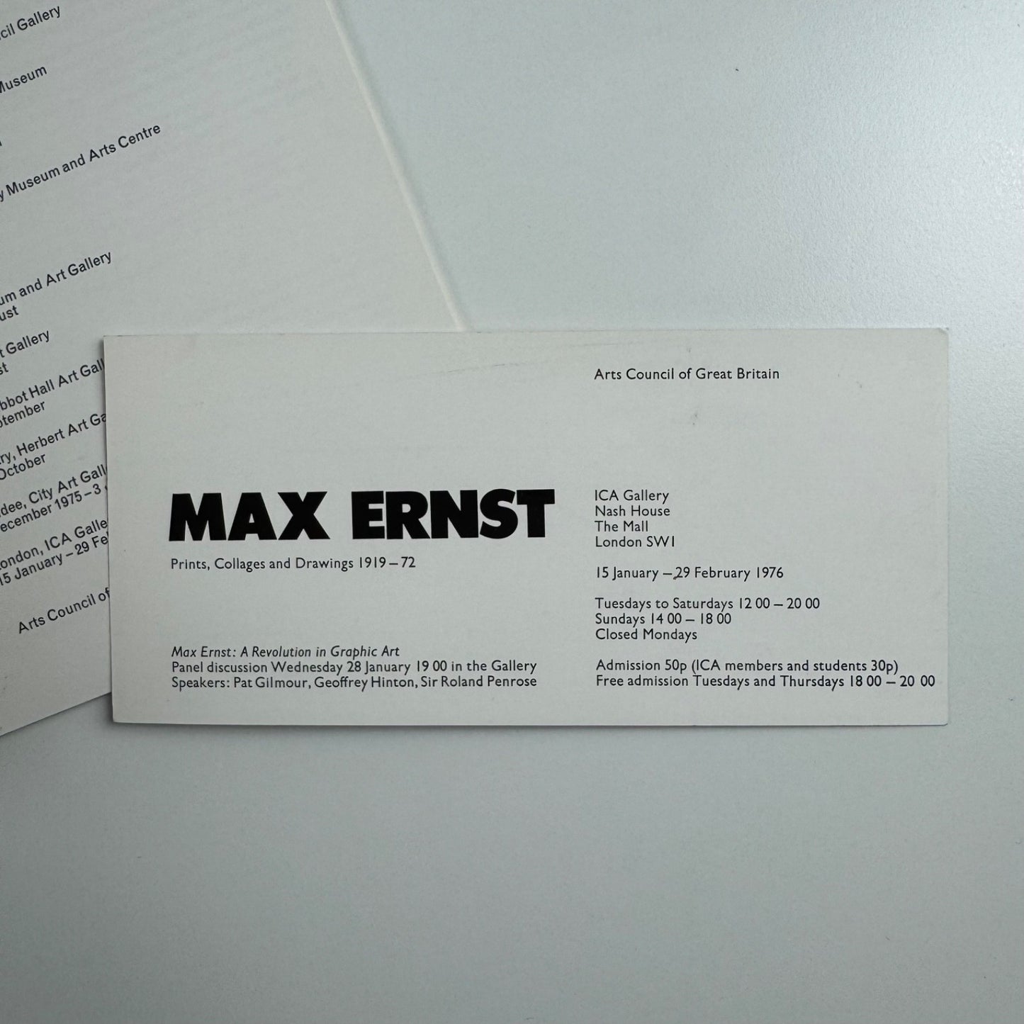 Max Ernst. Prints, Collages and Drawings 1919-72 | Arts Council, ICA 1975