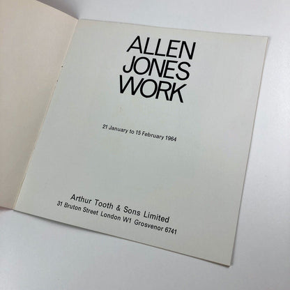 Allen Jones: Work | Arthur Tooth & Sons exhibition catalogue, Jan-Feb 1964