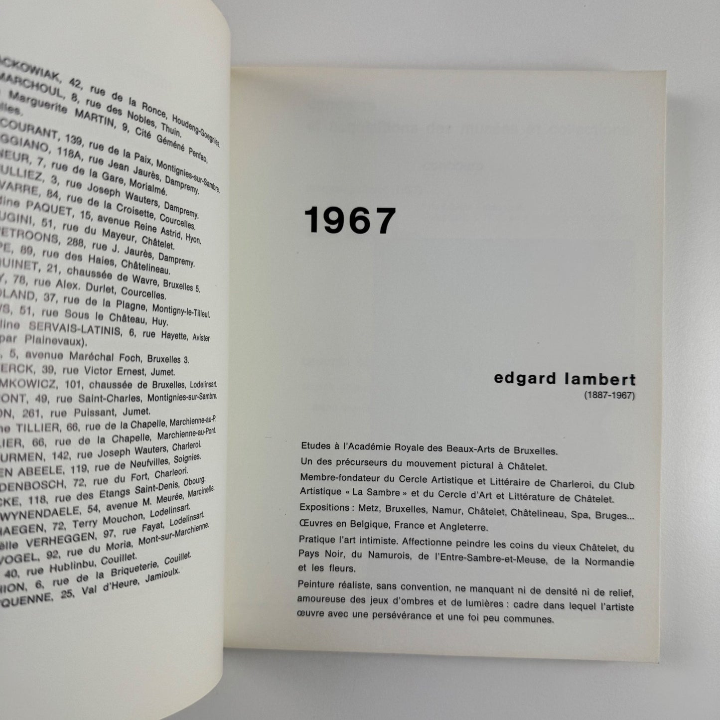 41e Salon du 3 au 25 février. Rétrospective Raoul Ubac, hommage à René Magritte et Oeuvres des Membres | Palais des BeauxArts de Charleroi, 1968
