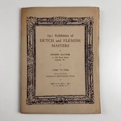 Catalogue of the 1951 exhibition of Dutch & Flemish Masters | Eugene Slatter, London, 1951 + private view invite