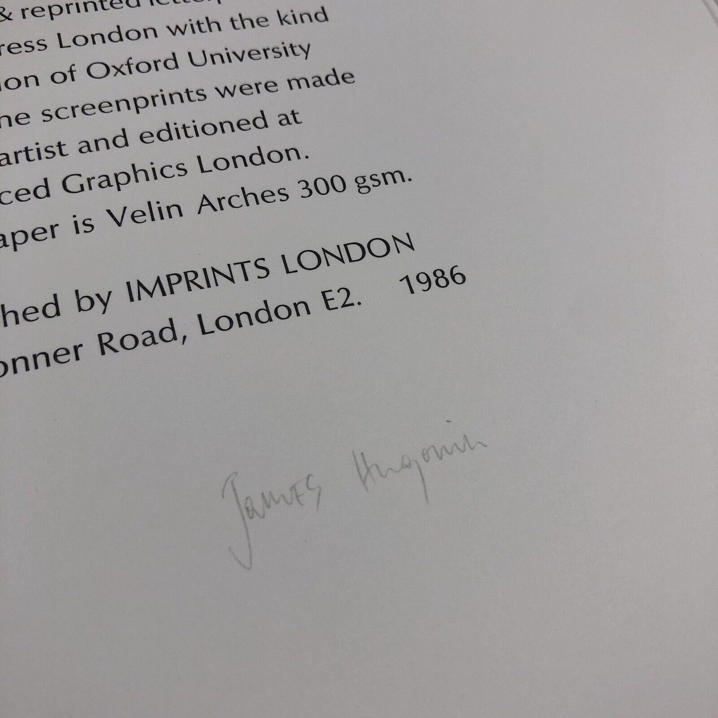 James Hugonin – Ode to Basil Bunting | Four screenprints | 1986 signed limited edition